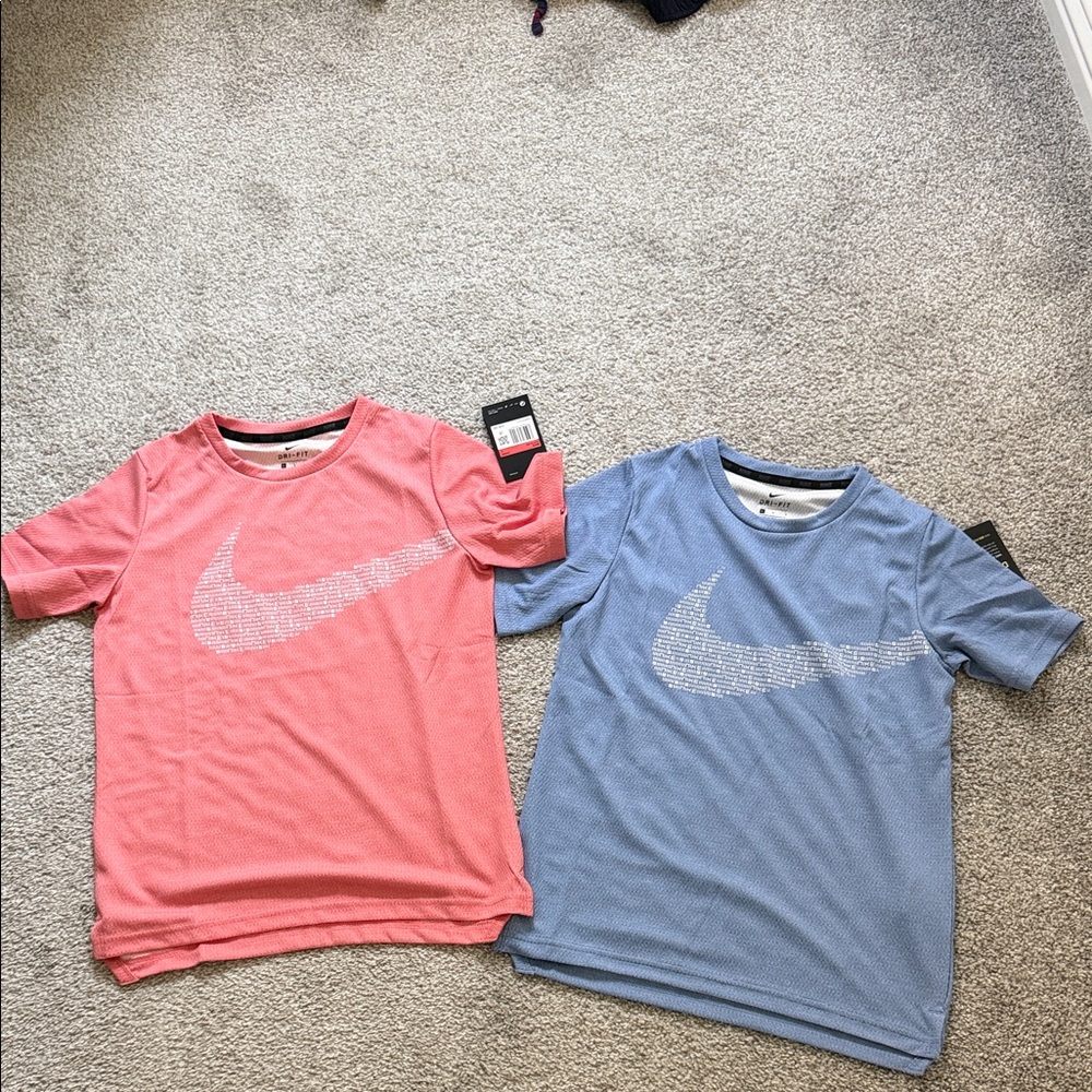 Nike Kids Short Sleeve Tee Set - Coral Pink & Light Blue